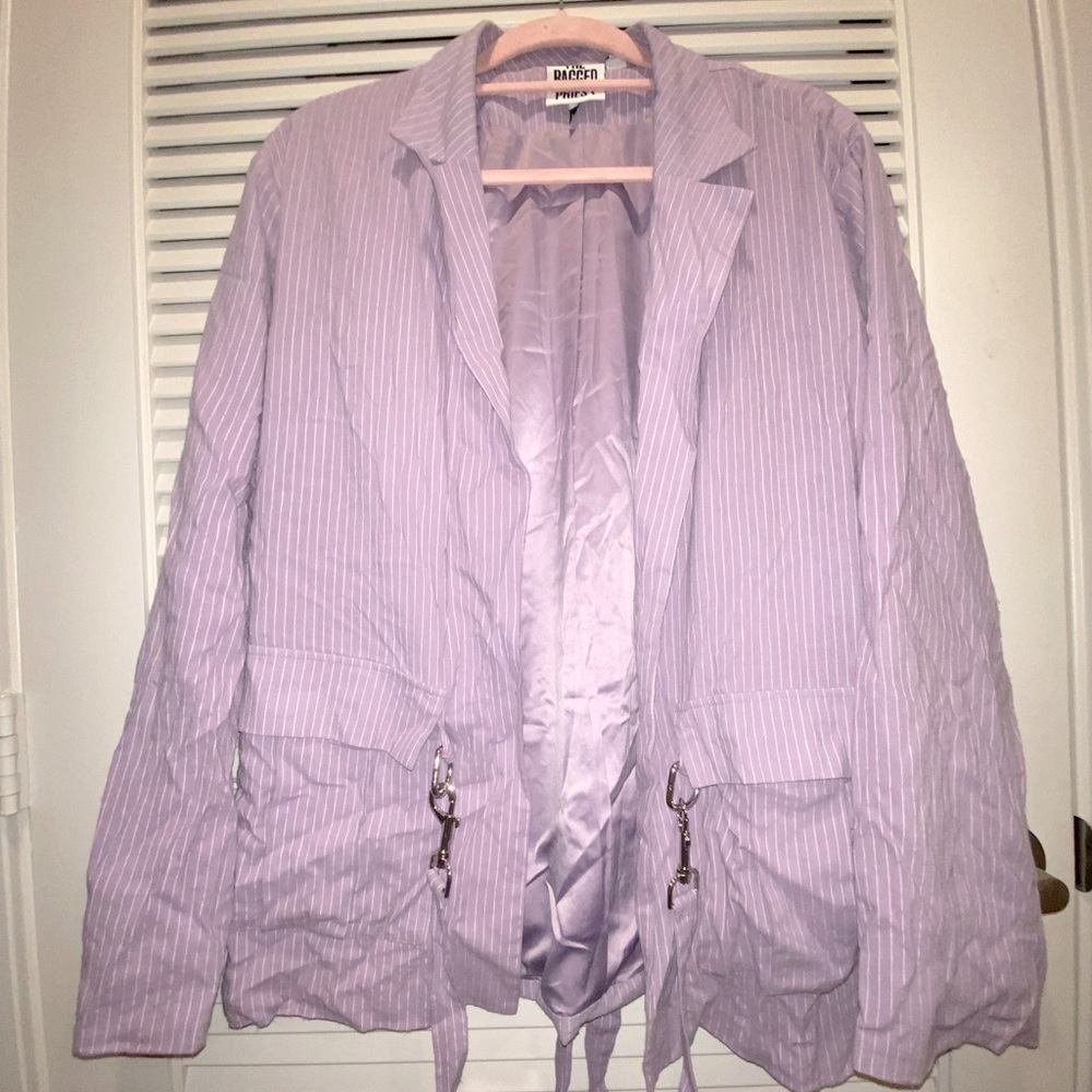 RAGGED PRIEST LILAC PINSTRIPPED BLAZER